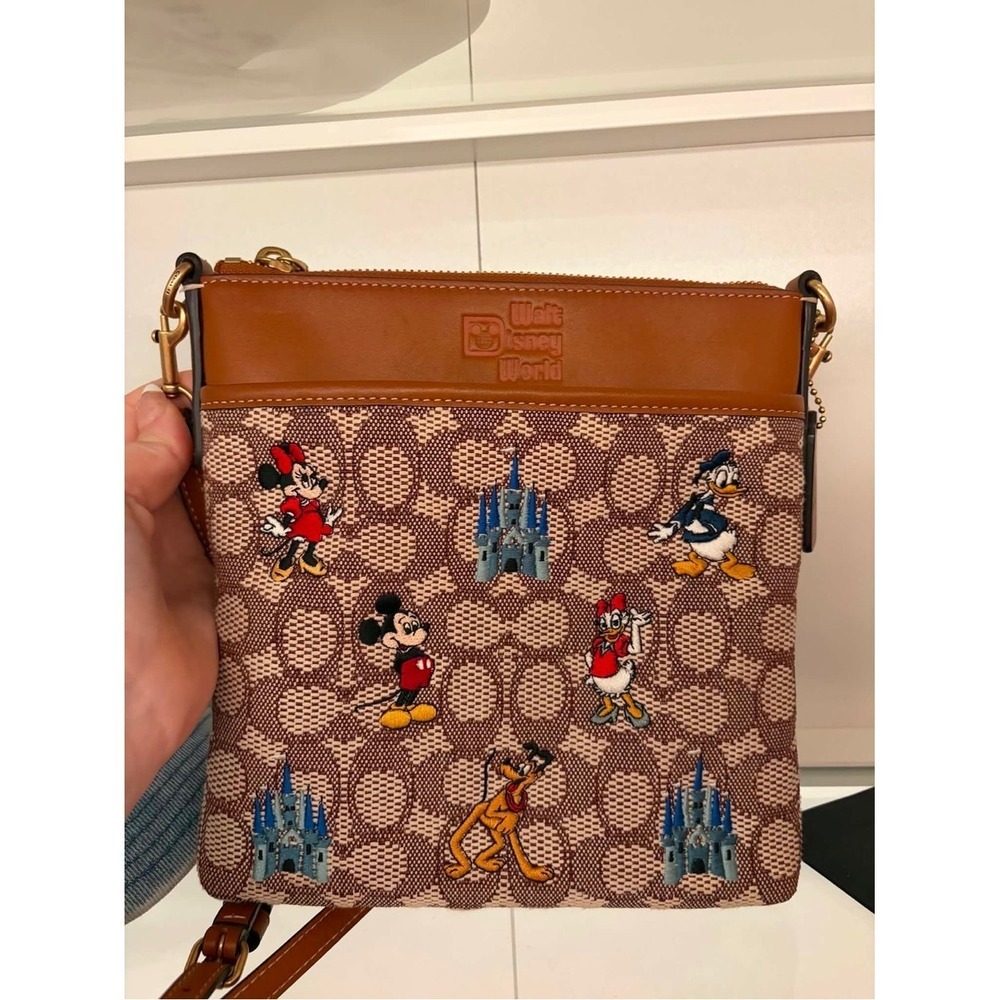 Disney x Coach WDW 50th Anniversary Kitt Messenger Crossbody Bag C8575 Brown Tan
